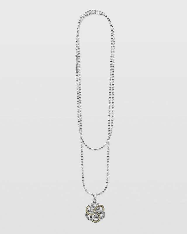 Love Knot Two-Tone 25mm Pendant Necklace