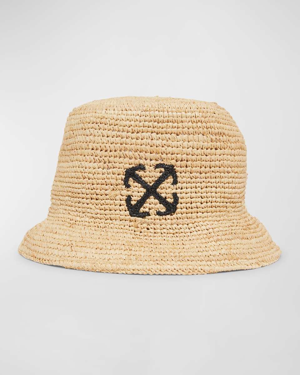 Arrow Raffia Bucket Hat
