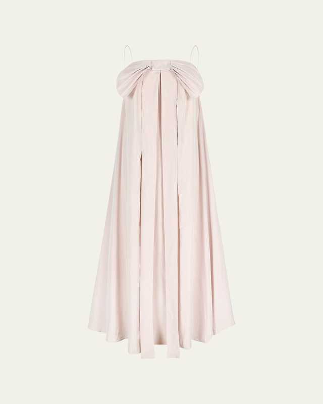 Strapless Voluminous Gown with Bow Detail