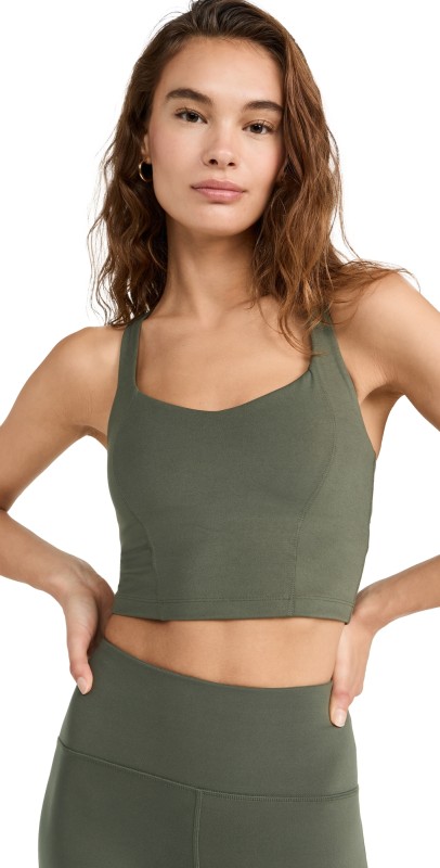 Beyond Yoga Powerbeyond Intensity Racerback Cropped Tank Modern Olive