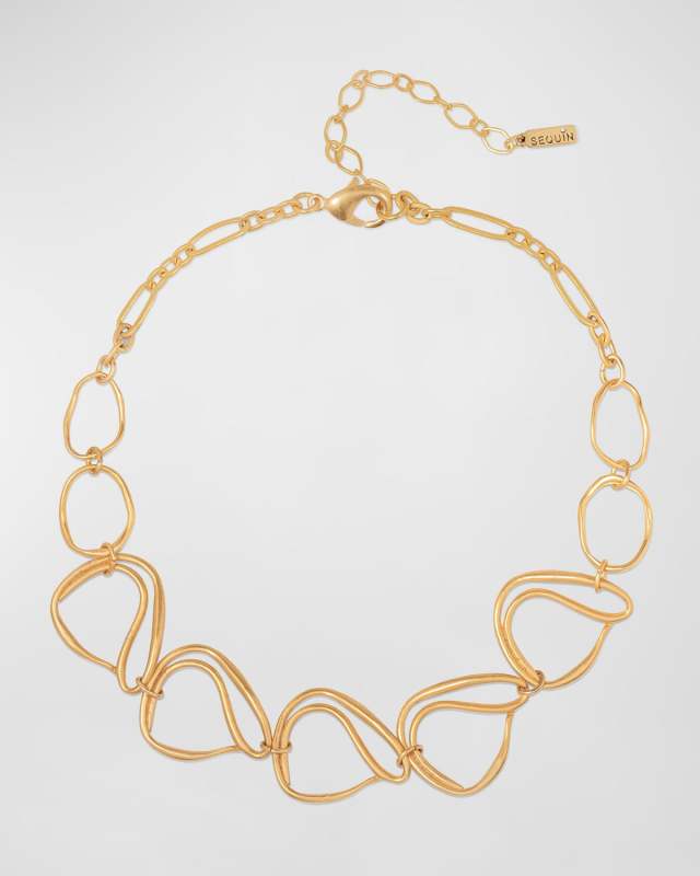 Large Link Chain Necklace, 15"L