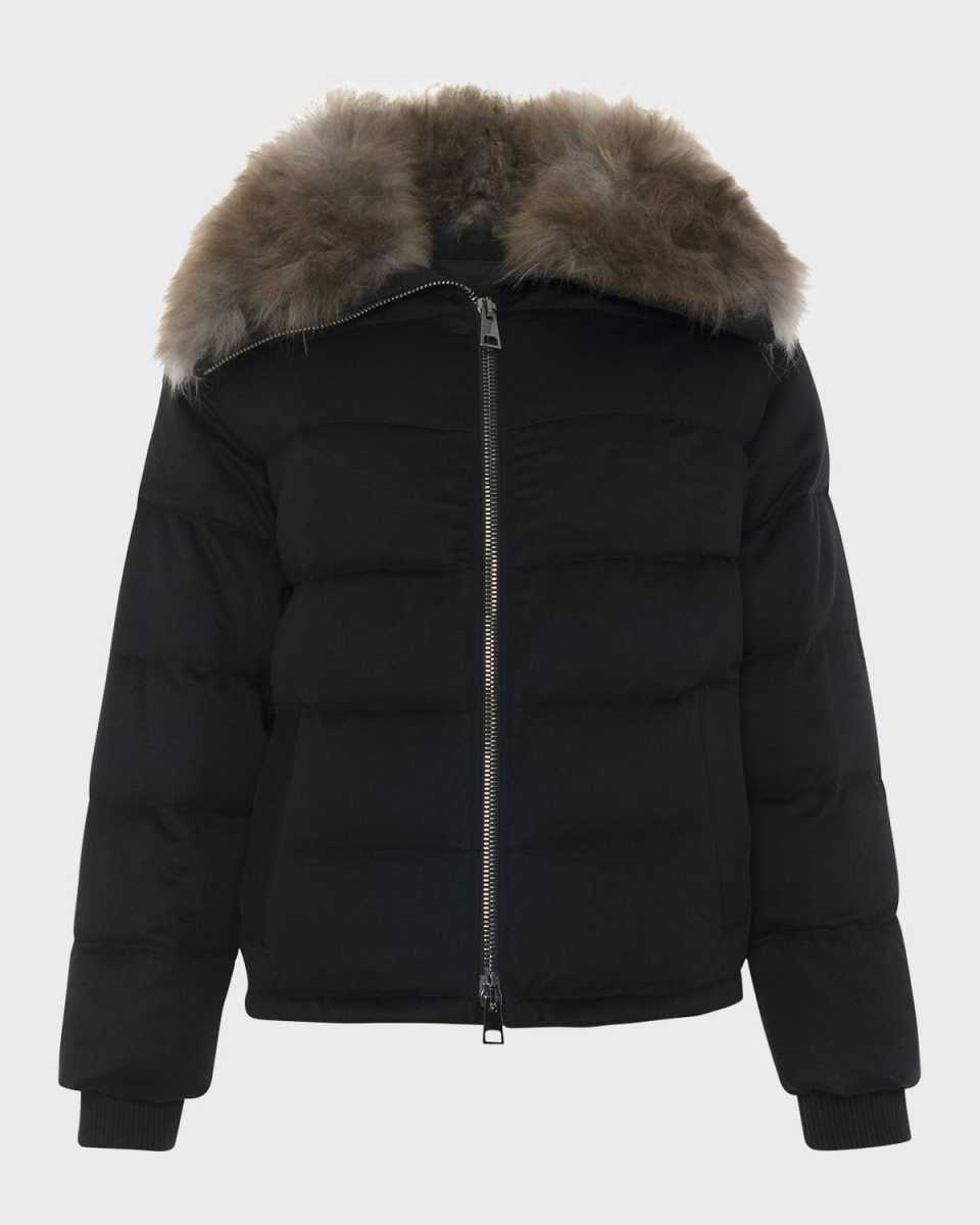 Cashmere Down Jacket with Select Cashmere Goat Collar