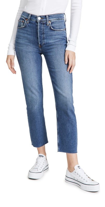 RE/DONE High Rise Comfort Stretch Stove Pipe Jeans Mid 70s