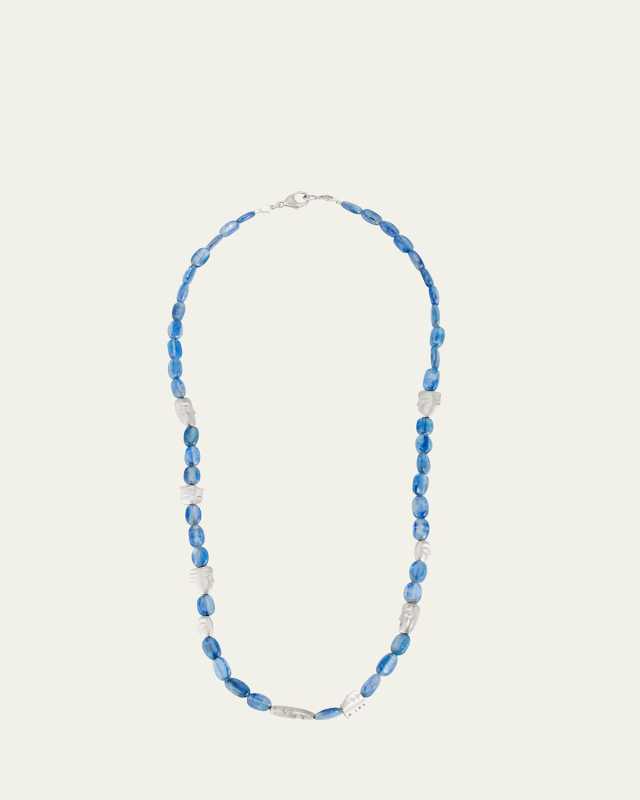 The Big Sleep Palladium and Kyanite Bead Necklace