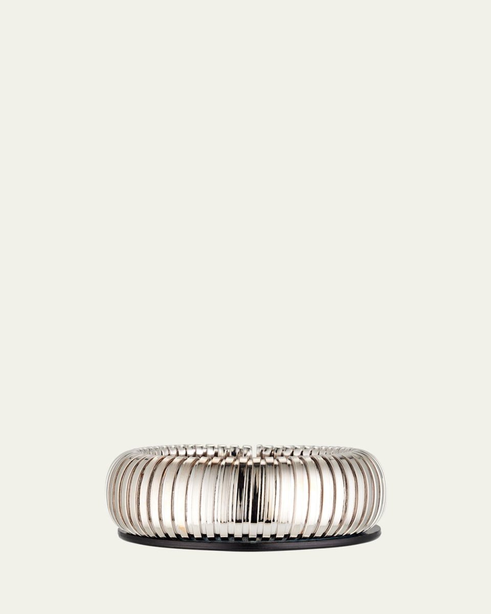 18K White Gold Domed Cuff, 52x41