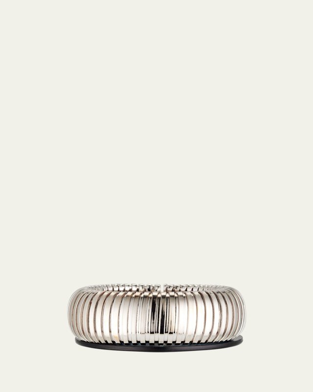 18K White Gold Domed Cuff, 52x41