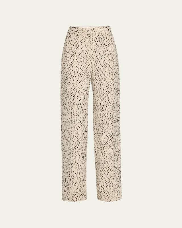Dalmatian Tweed Wide-Leg Pants