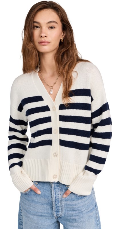 KULE The Raffa Cardigan Cream/Navy