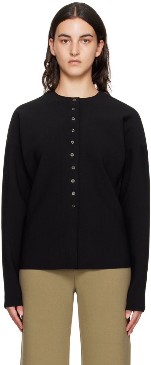 BIRROT Black Button Up Cardigan