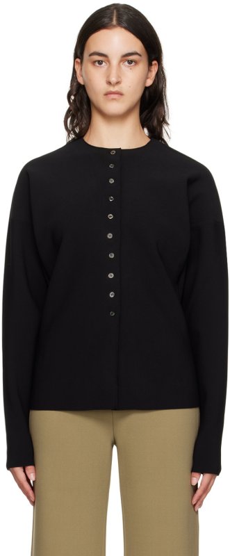 BIRROT Black Button Up Cardigan