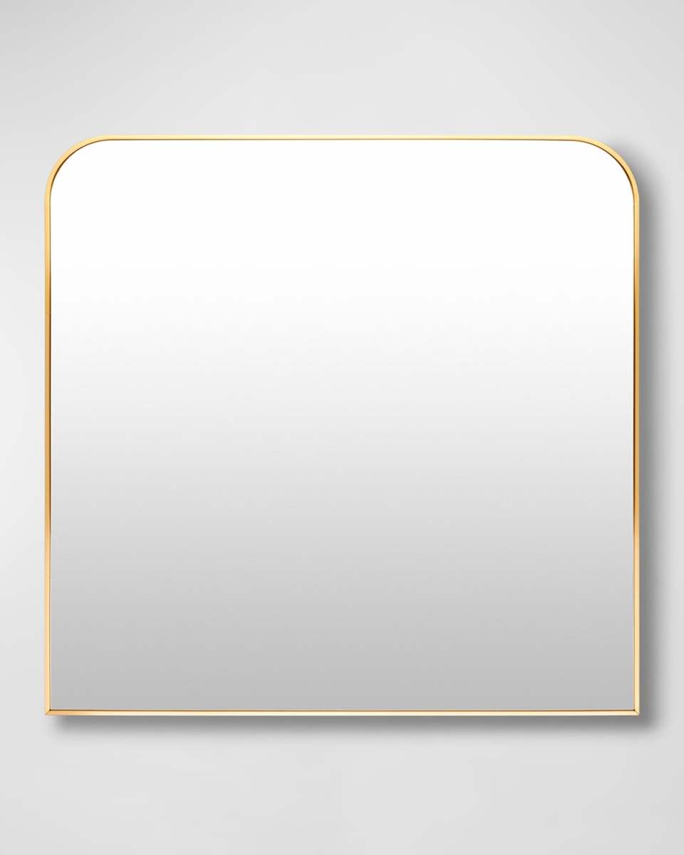 Aranya 36" Squared Wide-Arch Wall Mirror, Gold