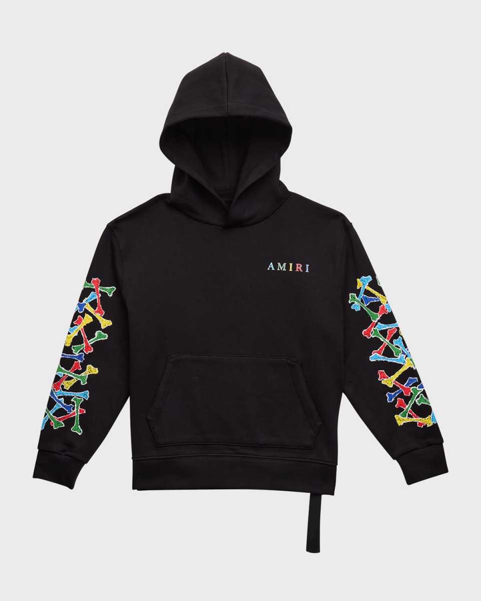 Kid's Bones Scribble Cotton Hoodie, Size 4-12