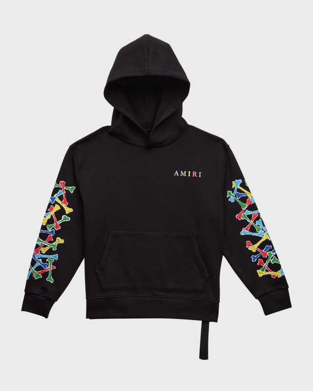 Kid's Bones Scribble Cotton Hoodie, Size 4-12