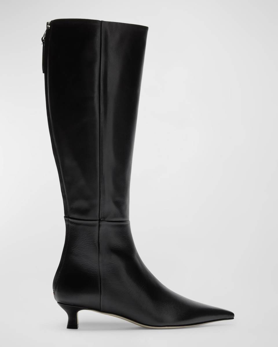 Zazie Leather Kitten Tall Boots