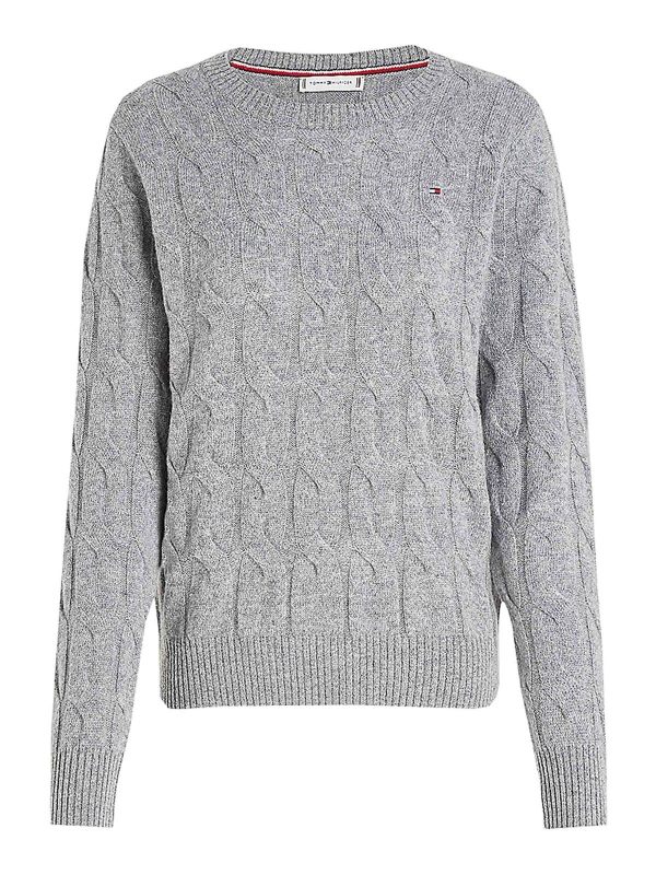 Tommy Hilfiger Pull Col Rond - Gris