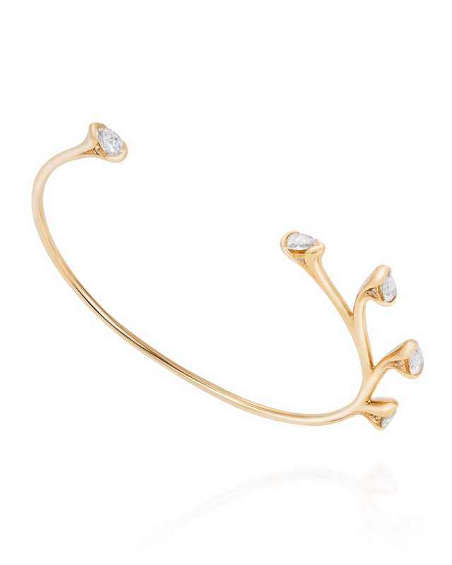 Sprouting 5-Diamond Bracelet in 18k Yellow Gold