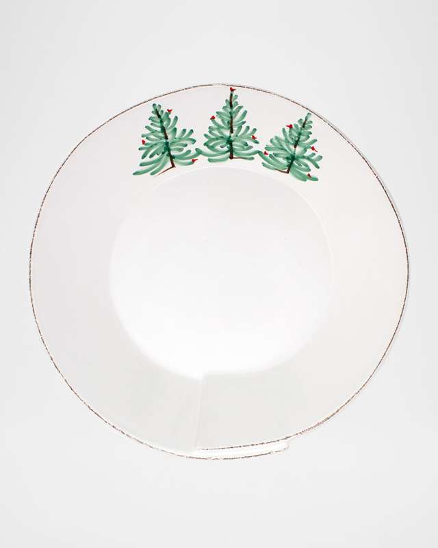 Lastra Holiday Green Figural Shallow Bowl