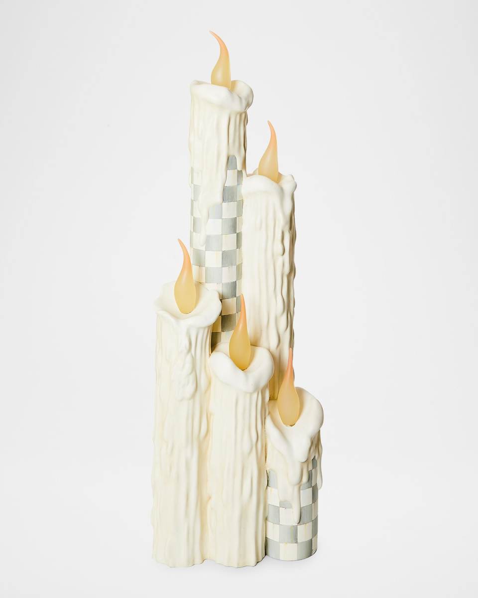 Sterling Check Jumbo Melting Candle Cluster Decor
