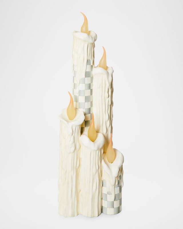 Sterling Check Jumbo Melting Candle Cluster Decor