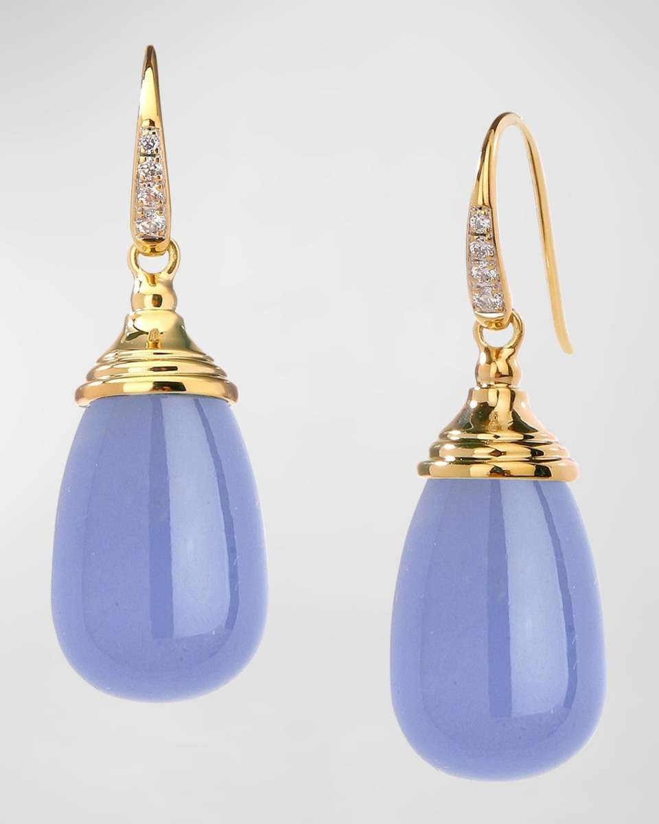 18K Drop Earrings with Diamonds
