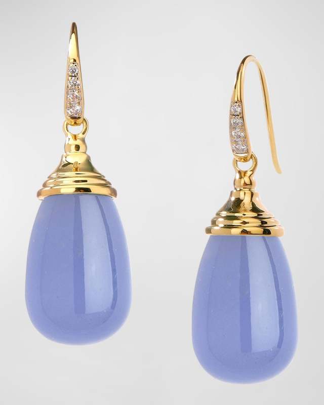 18K Drop Earrings with Diamonds