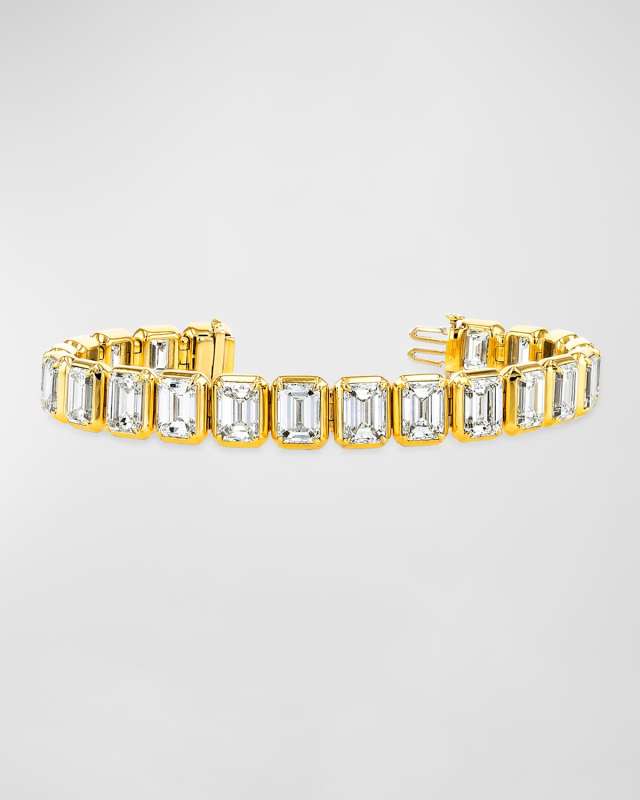 18K Yellow Gold Diamond Bracelet, 7", 42.37tcw