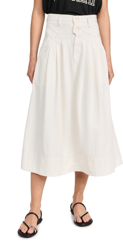 THE GREAT. The Field Skirt Natural Hemp