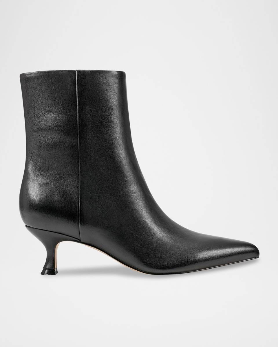 Leather Kitten Zip Booties