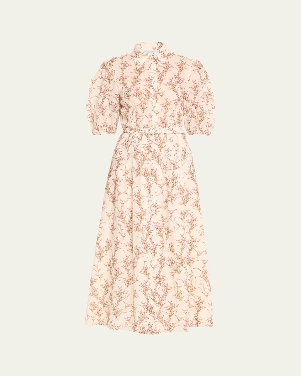 Maude Belted Floral Print Shirtdress