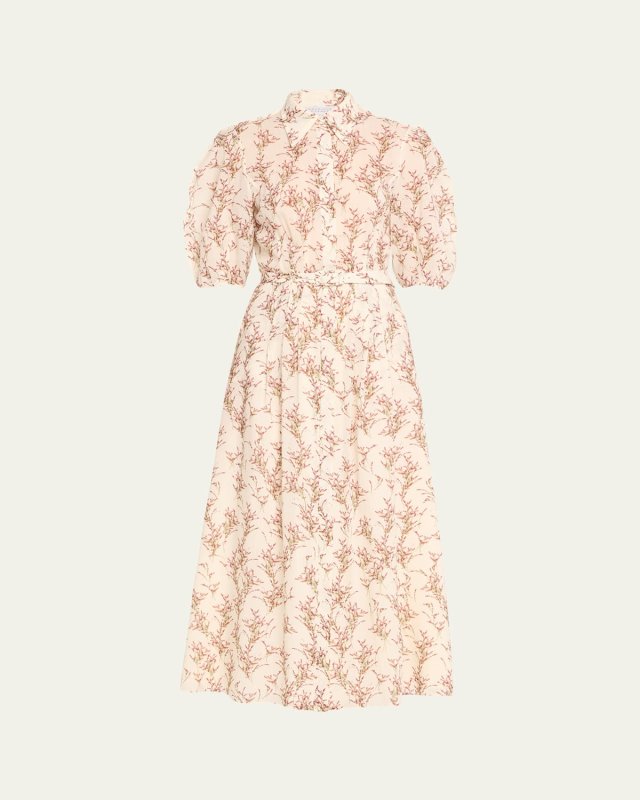 Maude Belted Floral Print Shirtdress