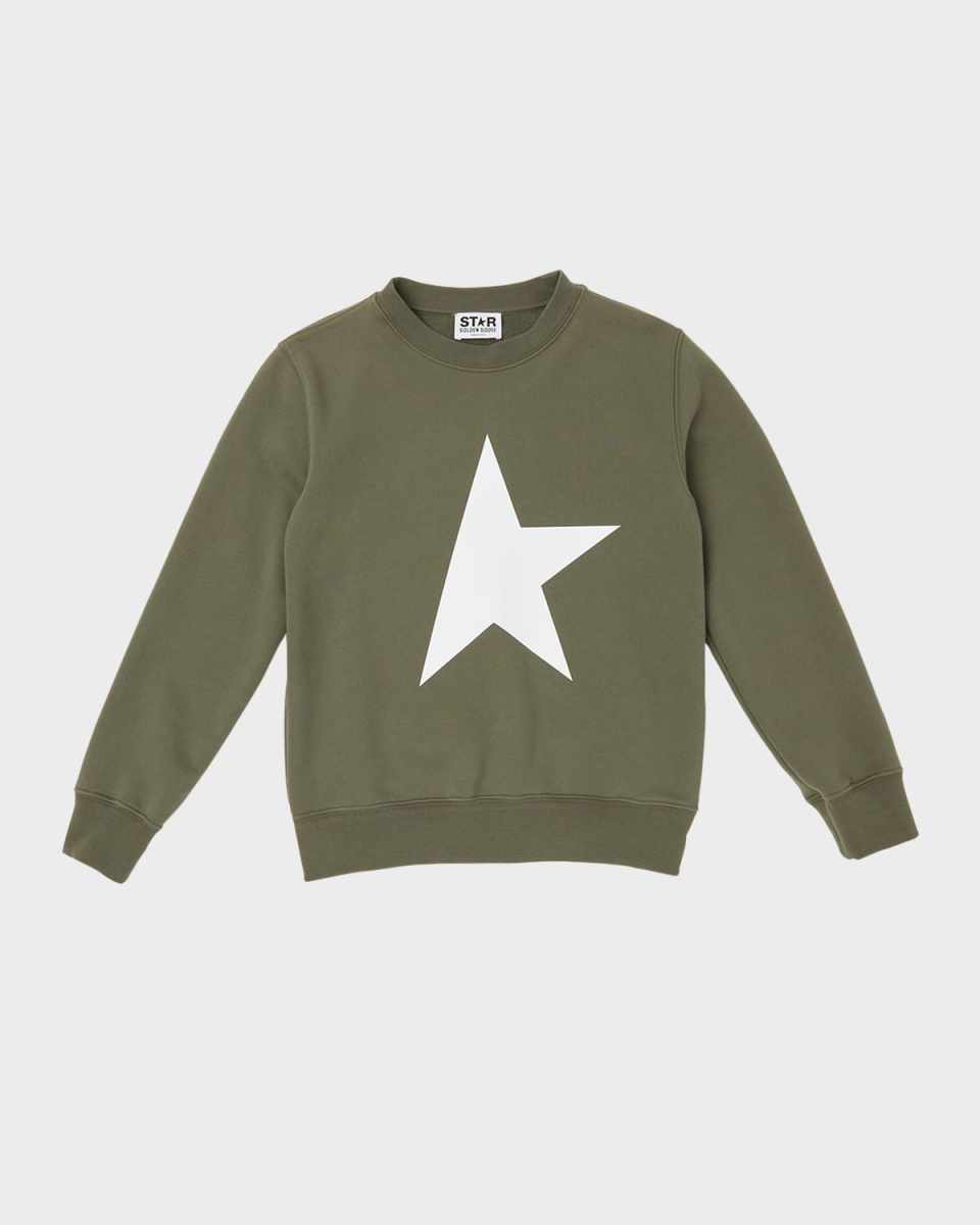 Boy's Crewneck Star Sweatshirt, Size 4-10