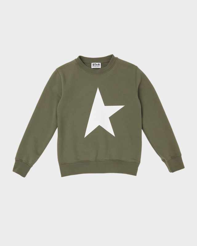 Boy's Crewneck Star Sweatshirt, Size 4-10