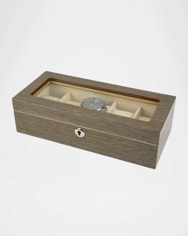 Polished Wood Watch Box with Glass Top