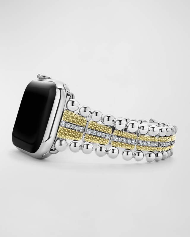 Smart Caviar Sterling Silver and 18K Diamond Lux 42mm Watchband