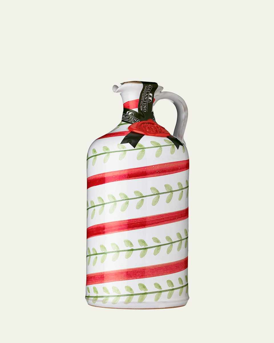 Olive Oil in Hand-Painted Ceramic Vessel