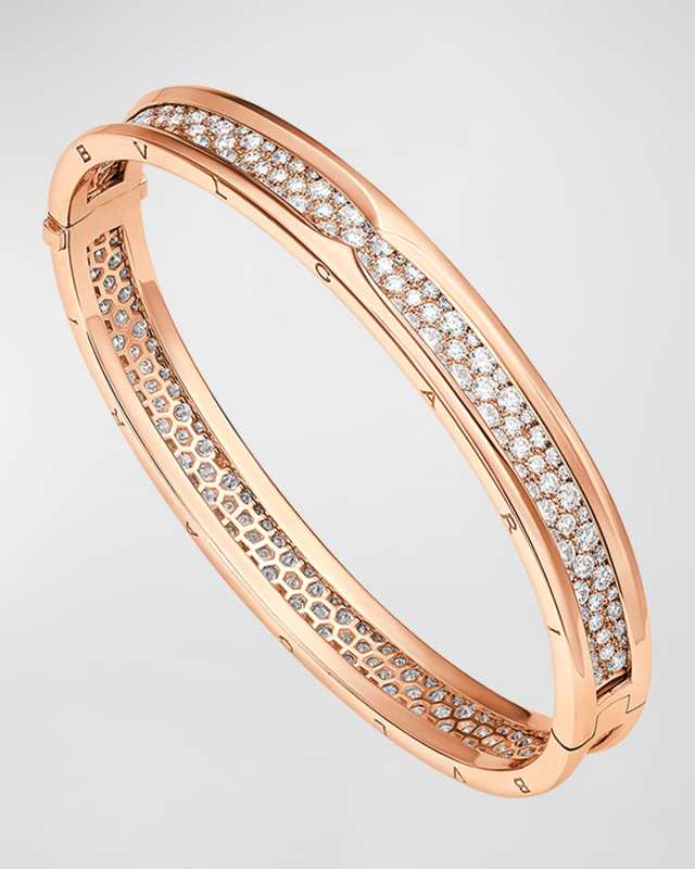 18K Rose Gold B. Zero1 Full Pave Bracelet