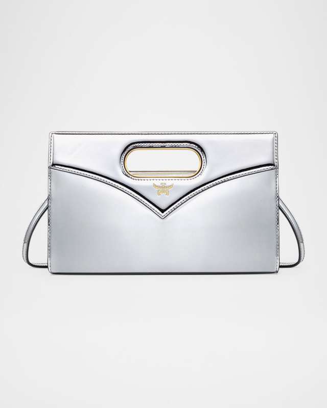 Diamond Metallic Leather Crossbody Bag