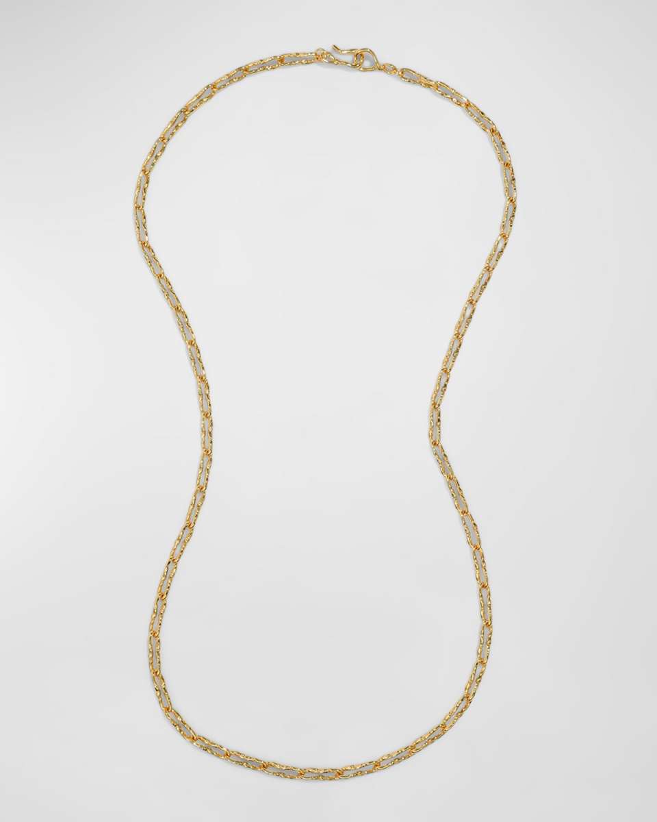Brut Gold Twisted Link Long Necklace, 32"L