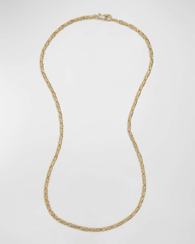 Brut Gold Twisted Link Long Necklace, 32"L