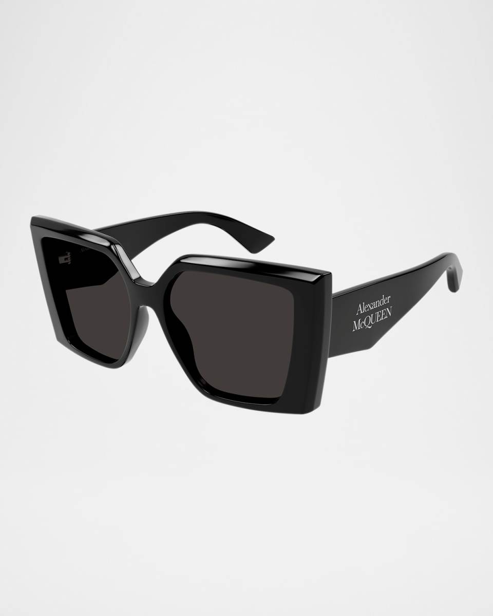 AM0467S Square Logo-Print Acetate Sunglasses