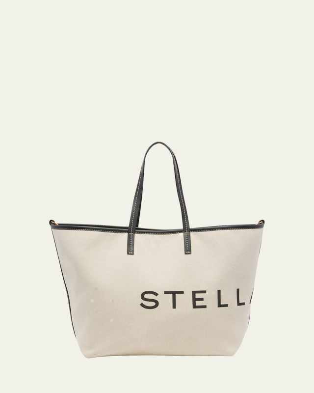Logo Canvas Shopper Tote Bag
