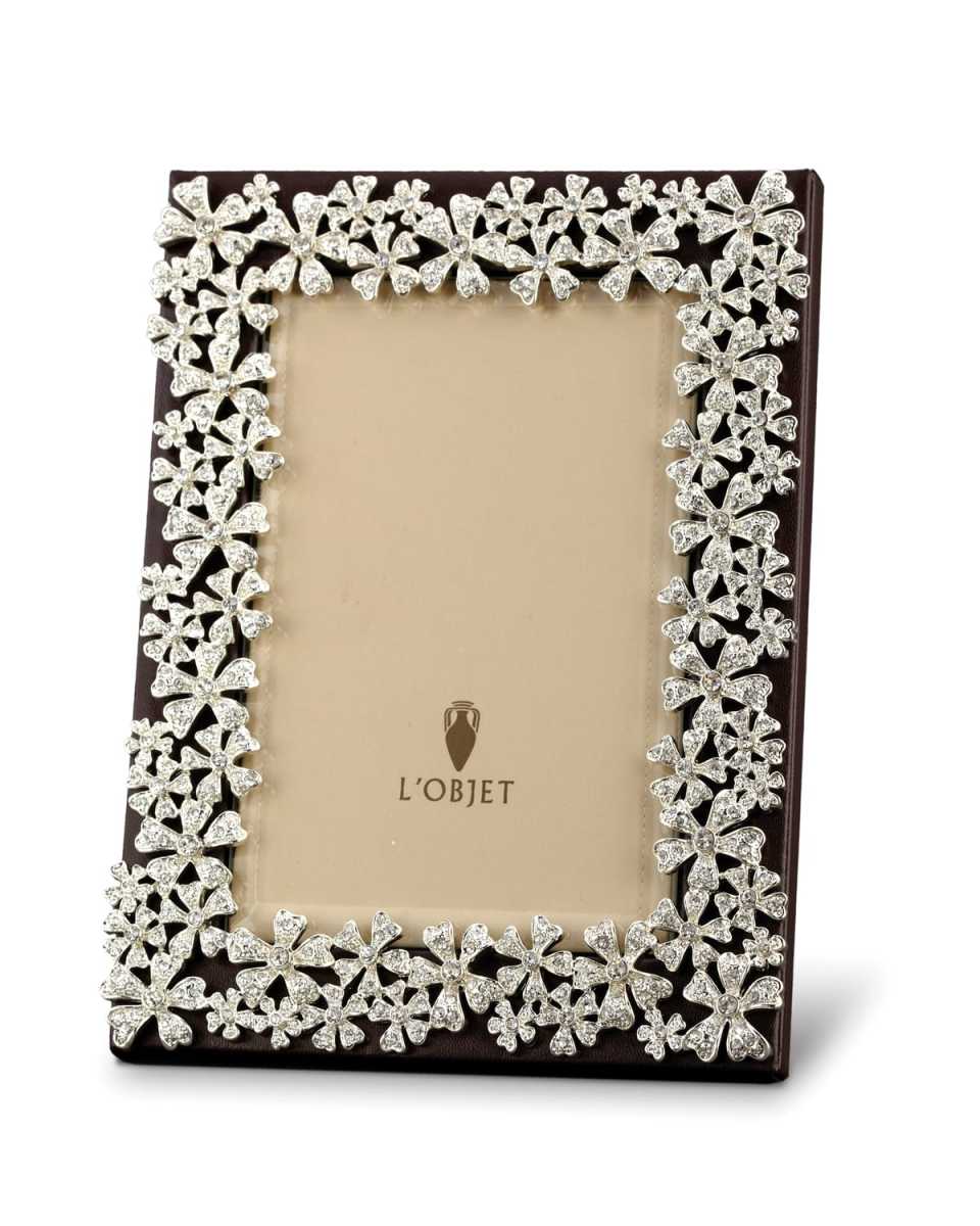 Platinum and Swarovski Crystal Garland Picture Frame, 2 x 3
