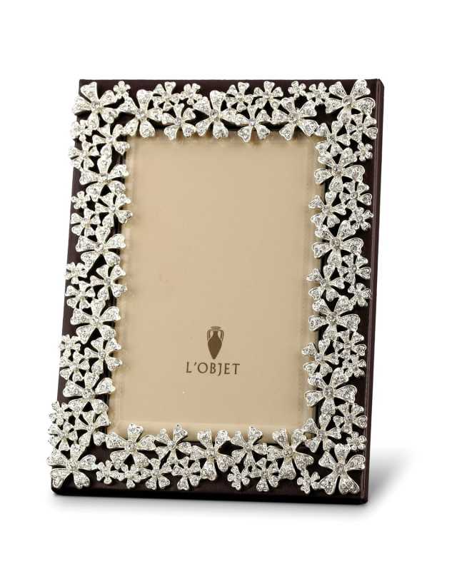 Platinum and Swarovski Crystal Garland Picture Frame, 2 x 3