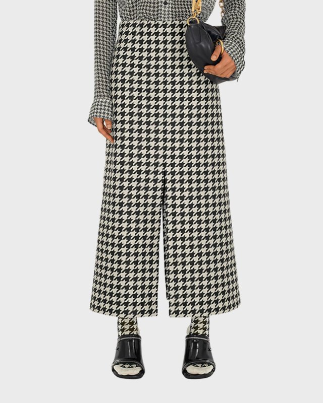 Long Houndstooth Skirt