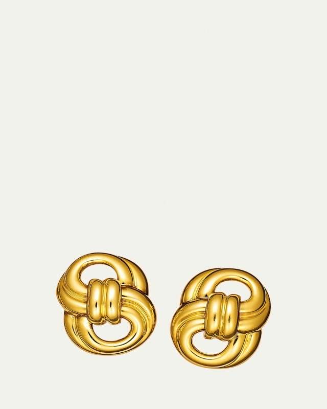 18K Yellow Gold Figure Eight Earclips