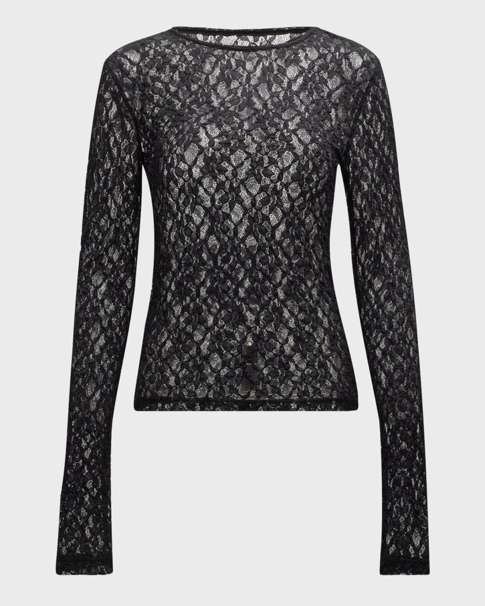 Crewneck Mesh Lace T