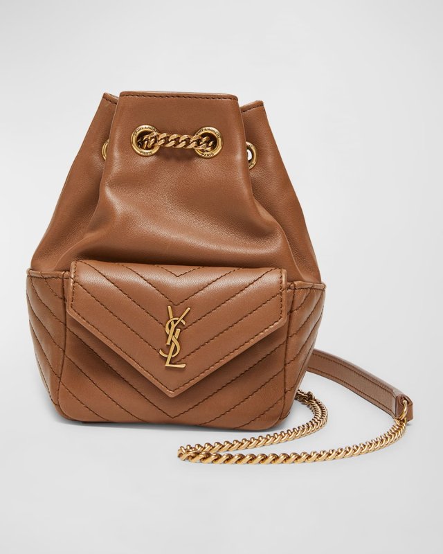 Joe Mini YSL Bucket Bag with Adjustable Strap in Smooth Leather