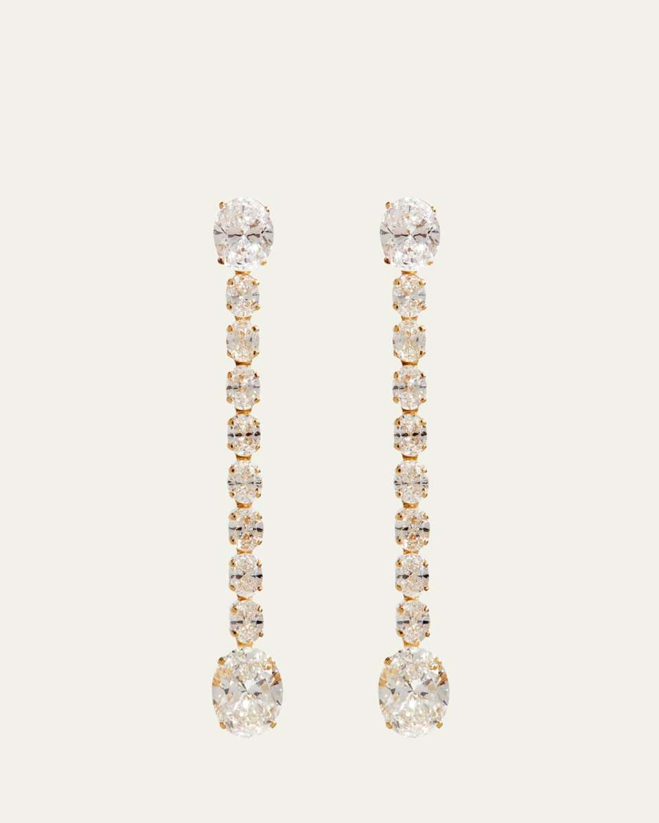 14K Yellow Gold Lab Grown Diamond Dangle Earrings