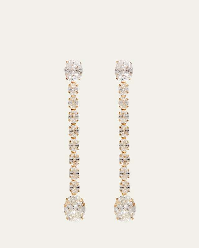 14K Yellow Gold Lab Grown Diamond Dangle Earrings