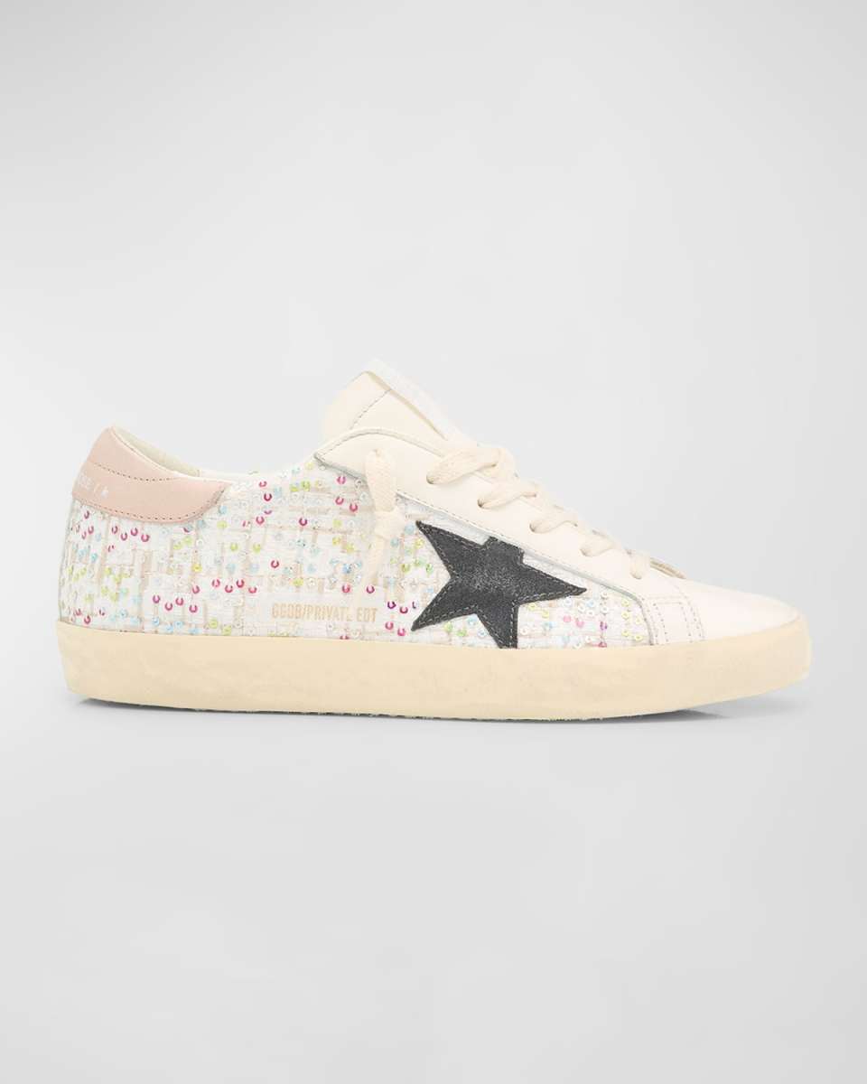 Superstar Sequin Leather Low-Top Sneakers